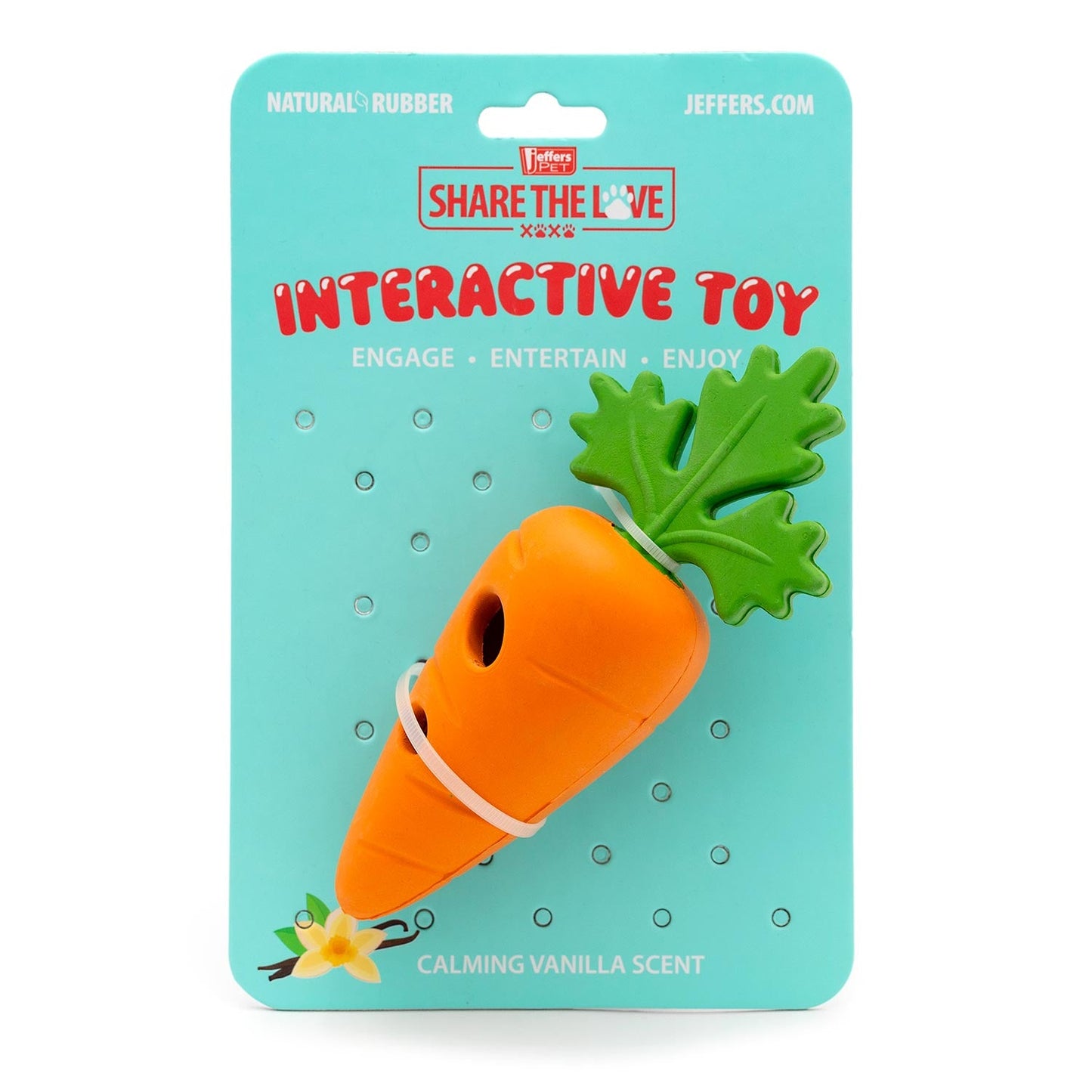 Jeffers Natural Rubber Baby Carrot Treat Dispensing Dog Chew Toy