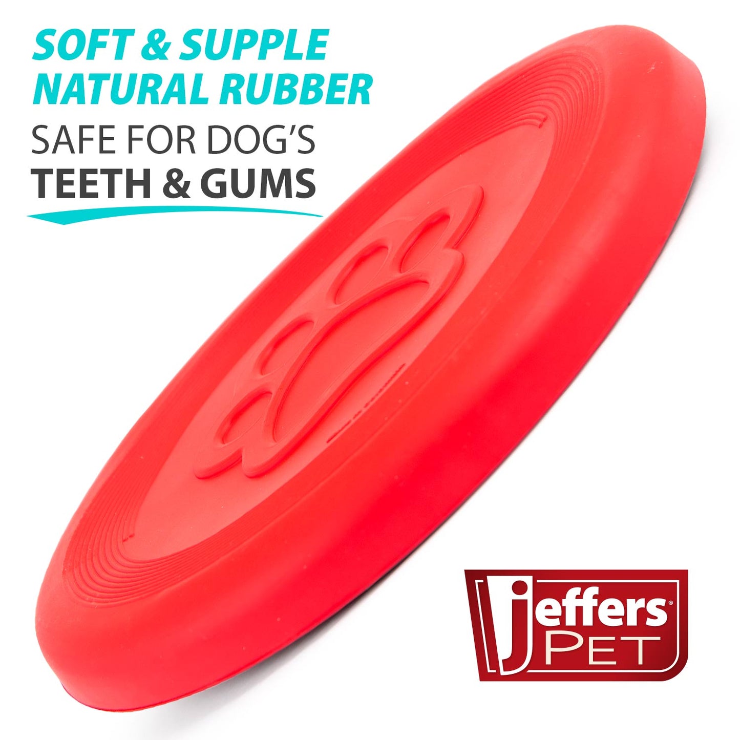 Jeffers Natural Rubber Frisbee Dog Toy for Fetching & Chewing