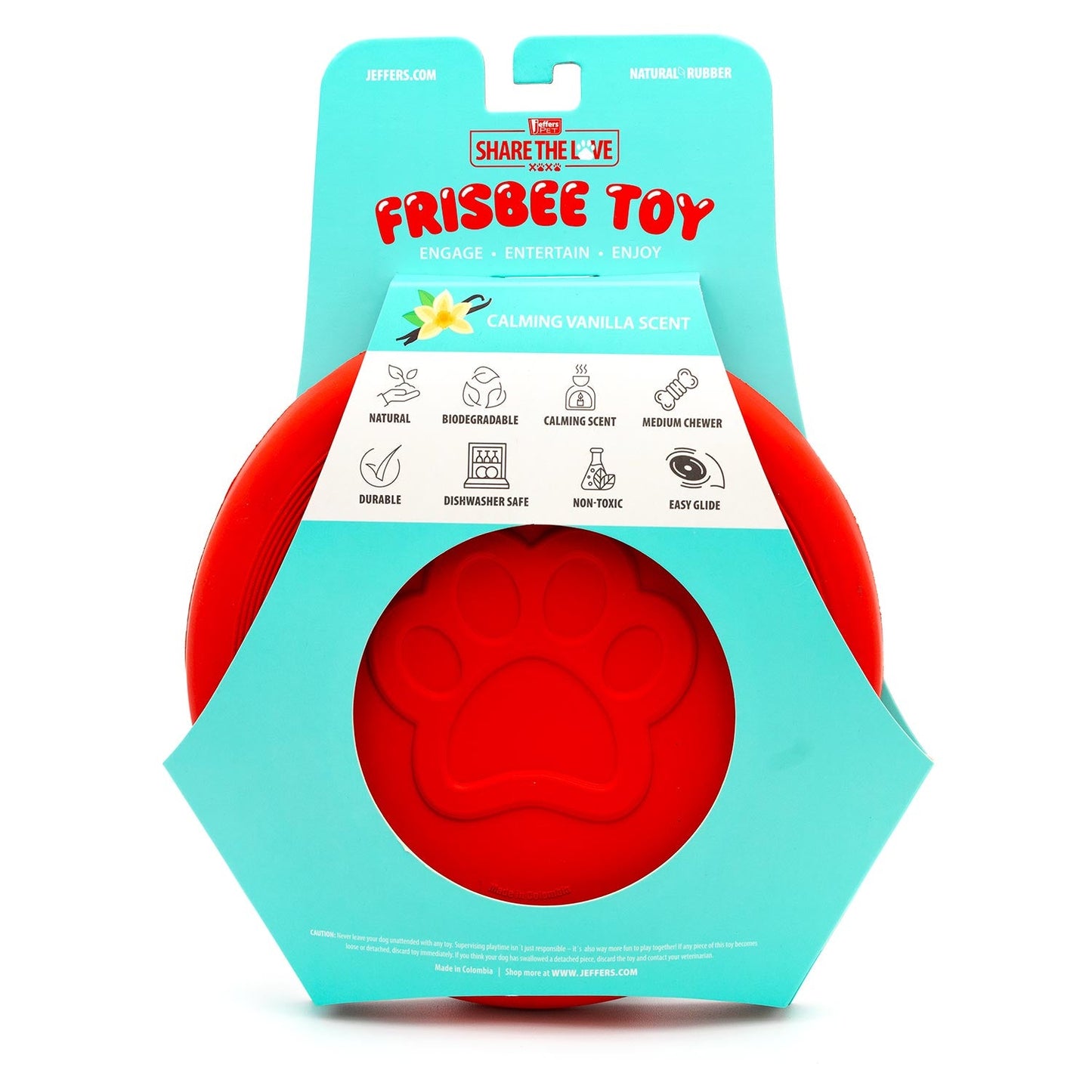Jeffers Natural Rubber Frisbee Dog Toy for Fetching & Chewing