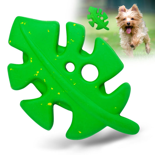 Jeffers Natural Rubber Leaf Dog Chew Toy with Vanilla Scent for Medium-Chewers