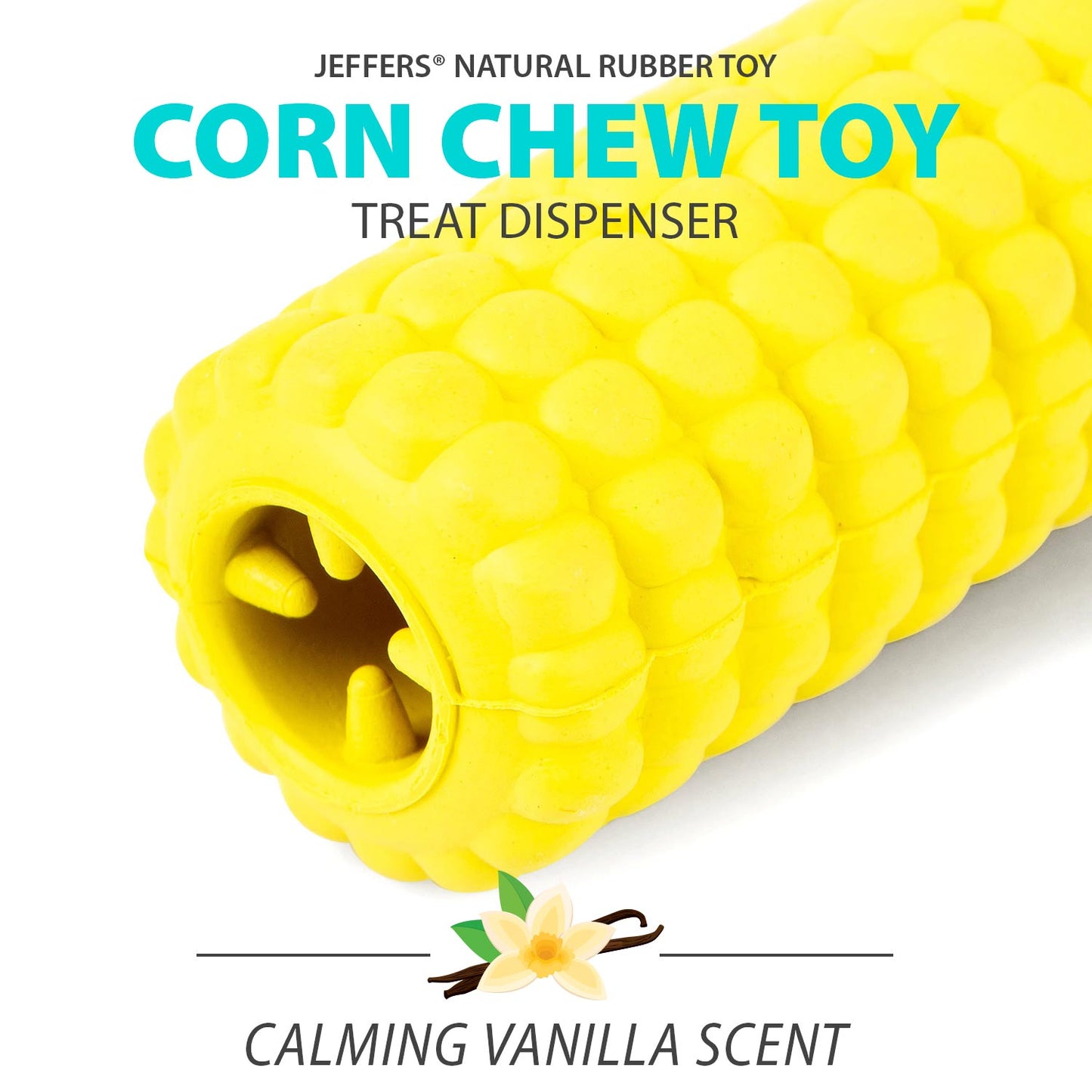 Jeffers Natural Rubber Corn Cob Treat Dispensing Dog Chew Toy