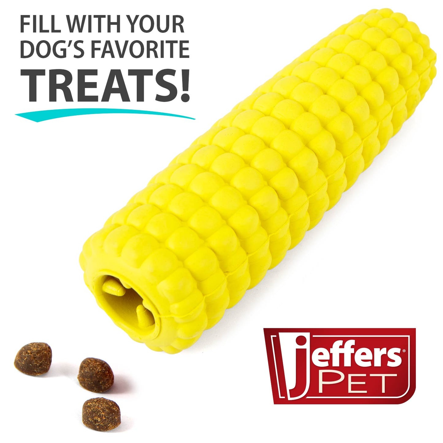 Jeffers Natural Rubber Corn Cob Treat Dispensing Dog Chew Toy