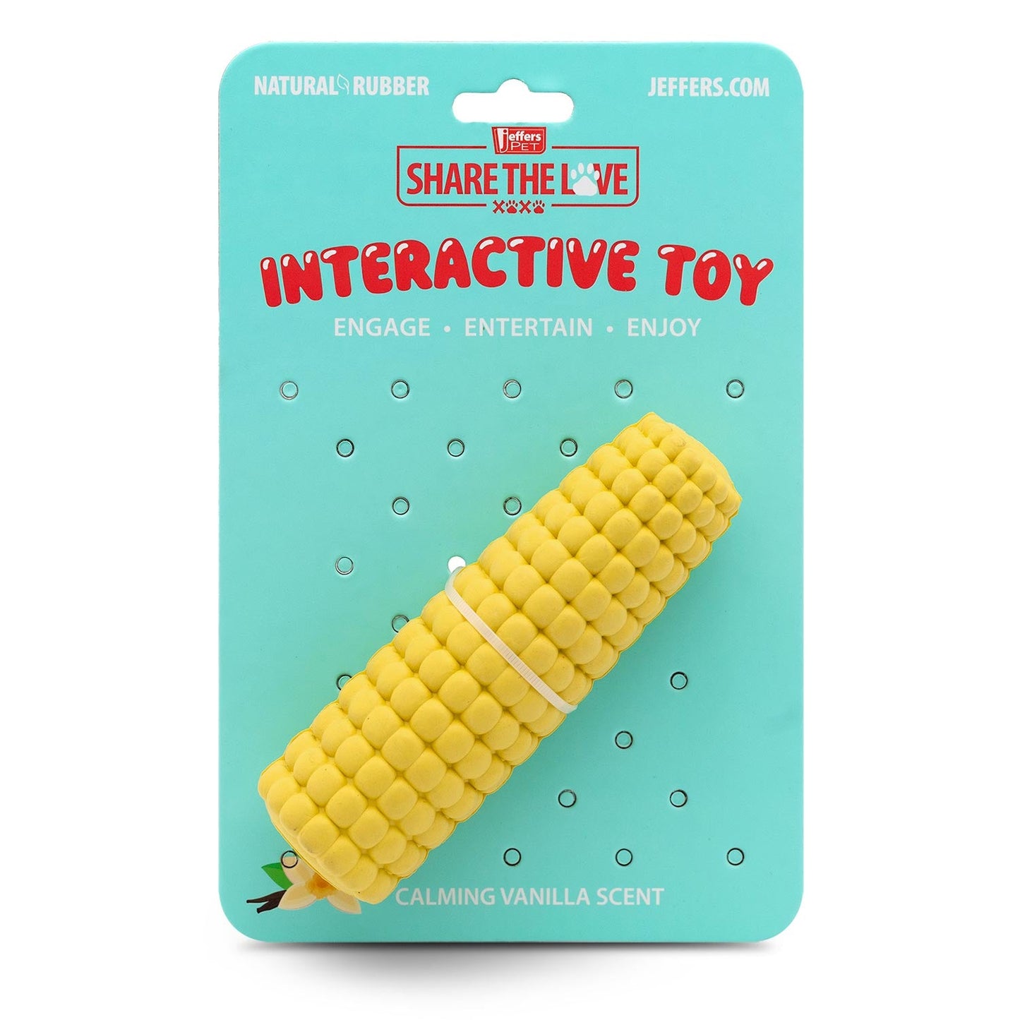 Jeffers Natural Rubber Corn Cob Treat Dispensing Dog Chew Toy