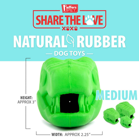 Jeffers Natural Rubber T-Rex Dog Chew Toy for Medium Chewers with Vanilla Scent
