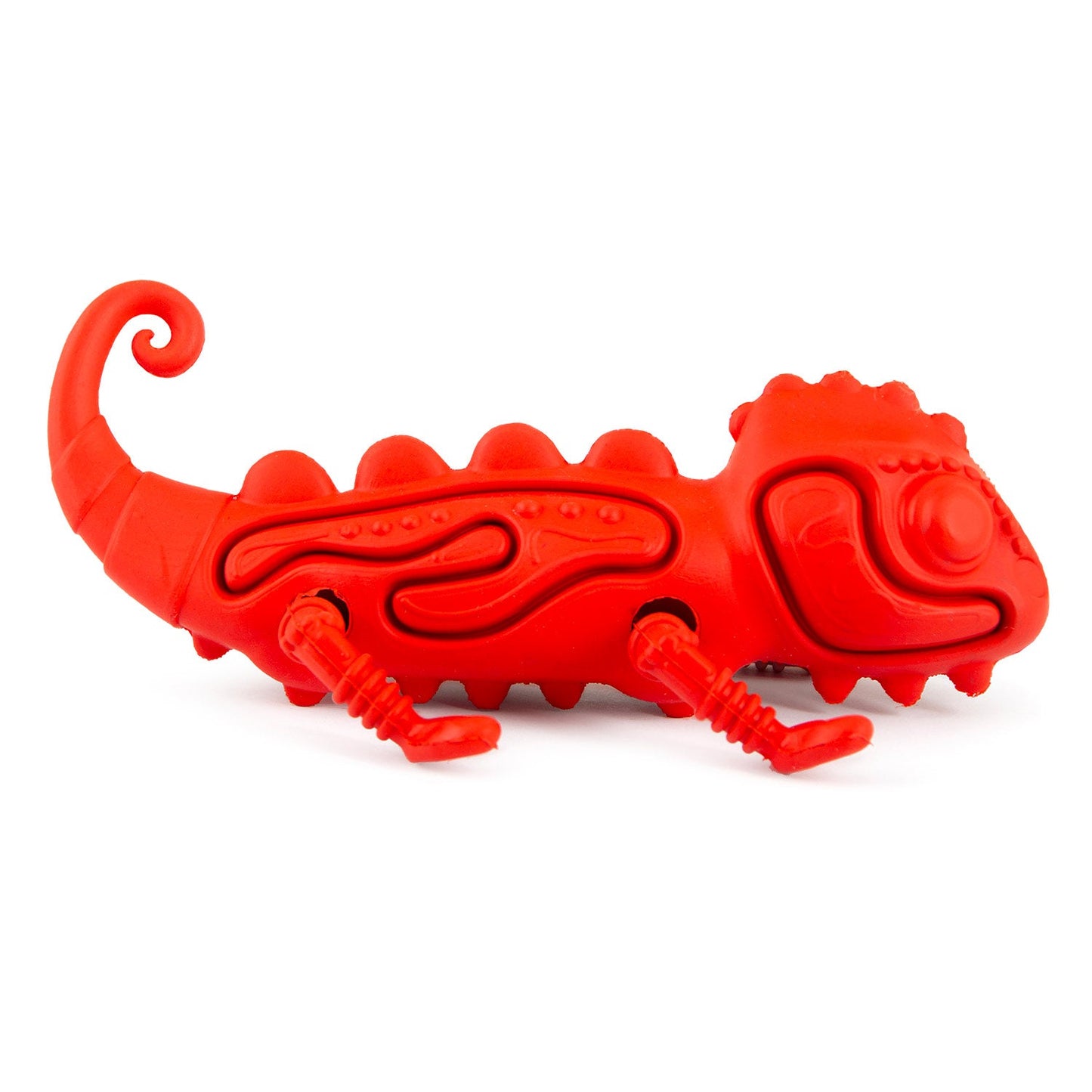 Jeffers Red Chameleon Natural Rubber Dog Chew Toy
