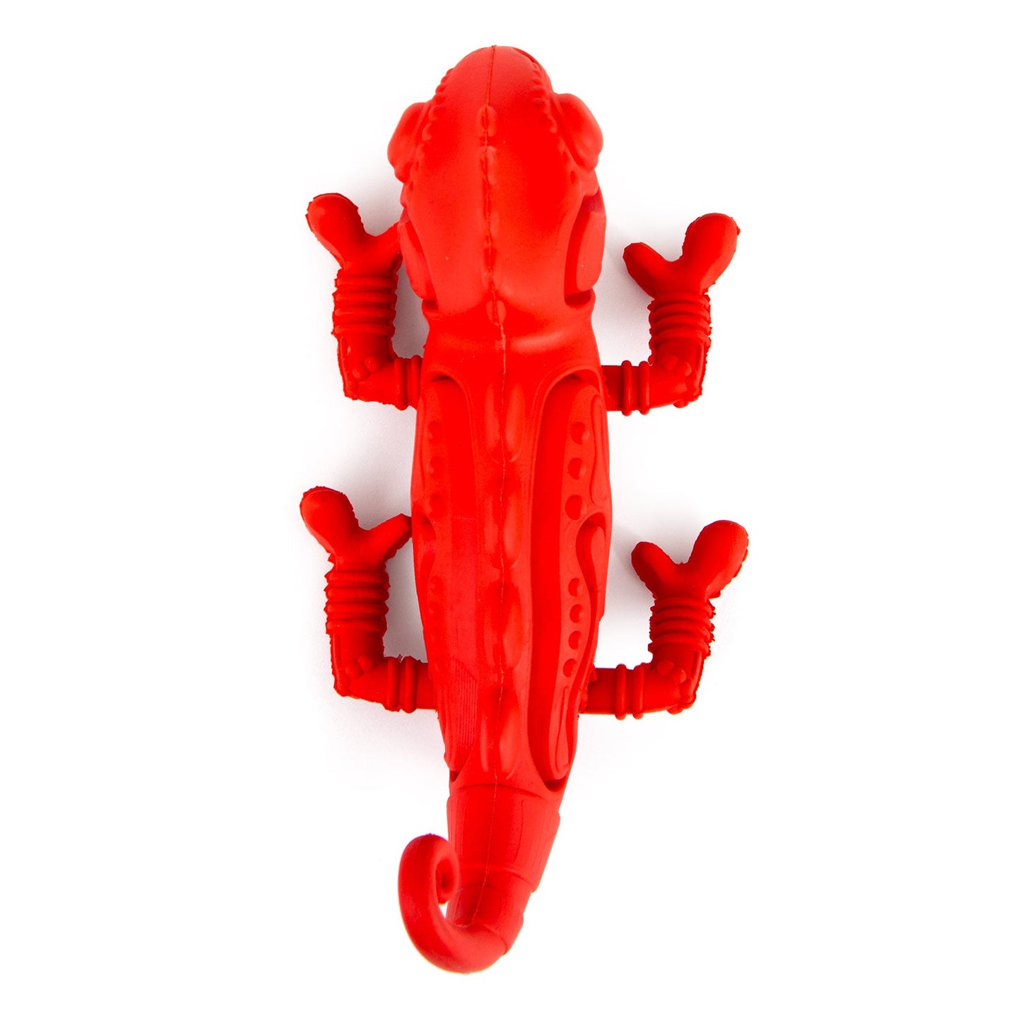 Jeffers Red Chameleon Natural Rubber Dog Chew Toy