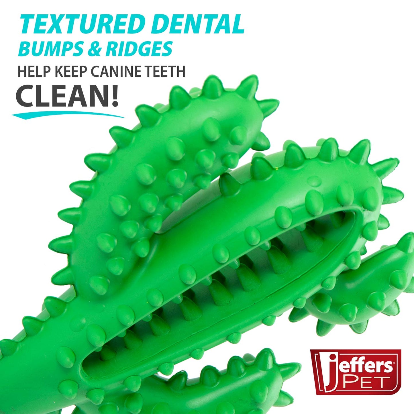Jeffers Natural Rubber Cactus Dental Chew Toy for Dogs for Healthy Chewing Habits