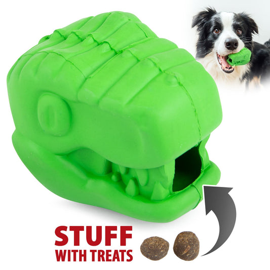 Jeffers Natural Rubber T-Rex Dog Chew Toy for Medium Chewers with Vanilla Scent