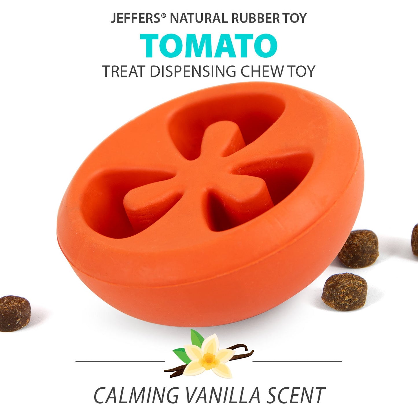 Jeffers Natural Rubber Tomato Shape Dog Chew Toy for Medium-Chewers