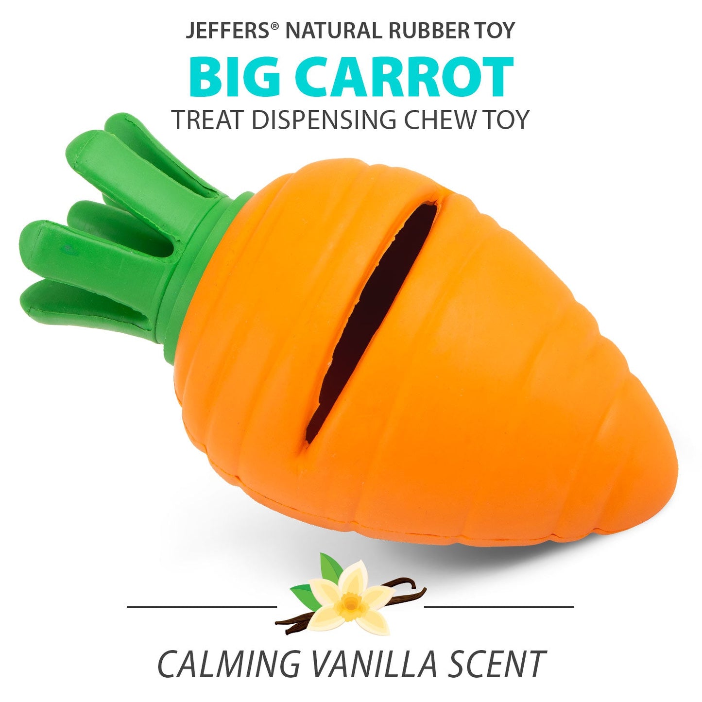 Jeffers Natural Rubber Carrot Treat Dispensing Chew Toy