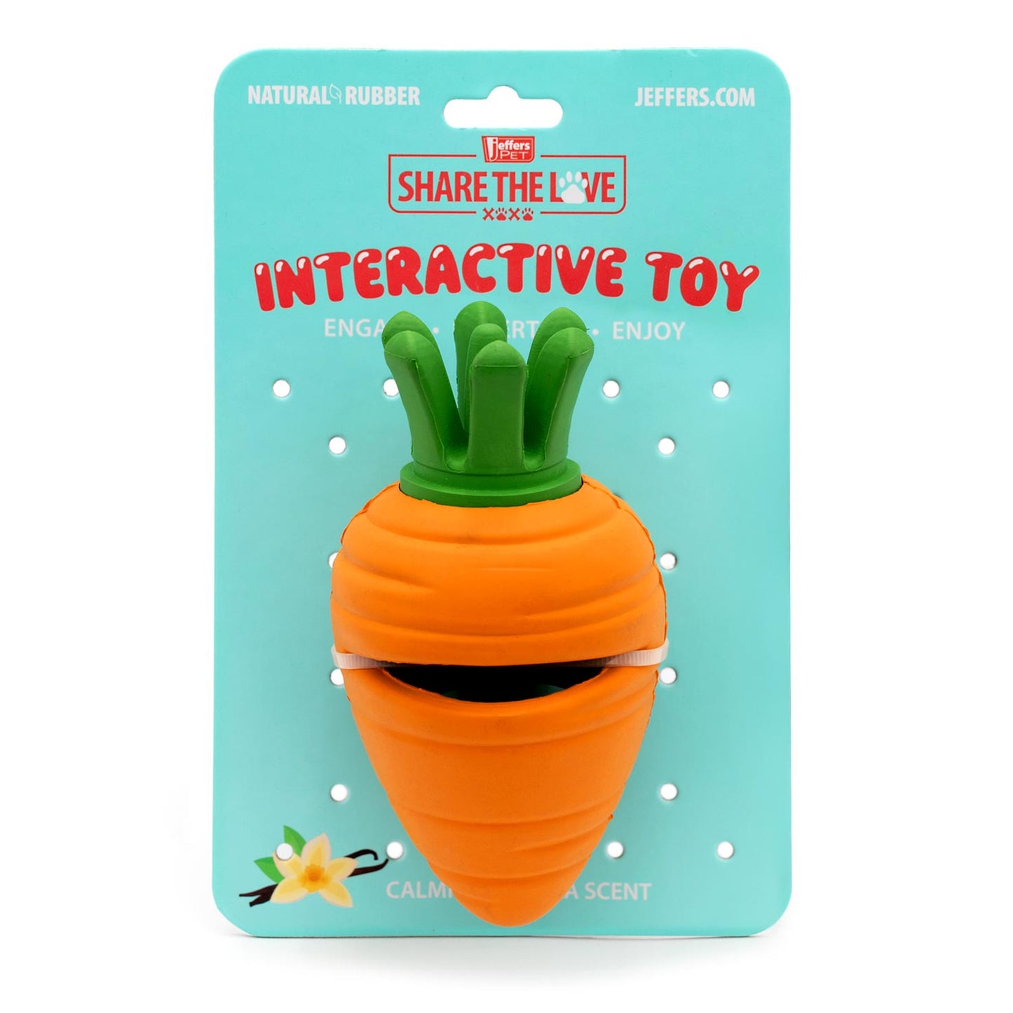 Jeffers Natural Rubber Carrot Treat Dispensing Chew Toy