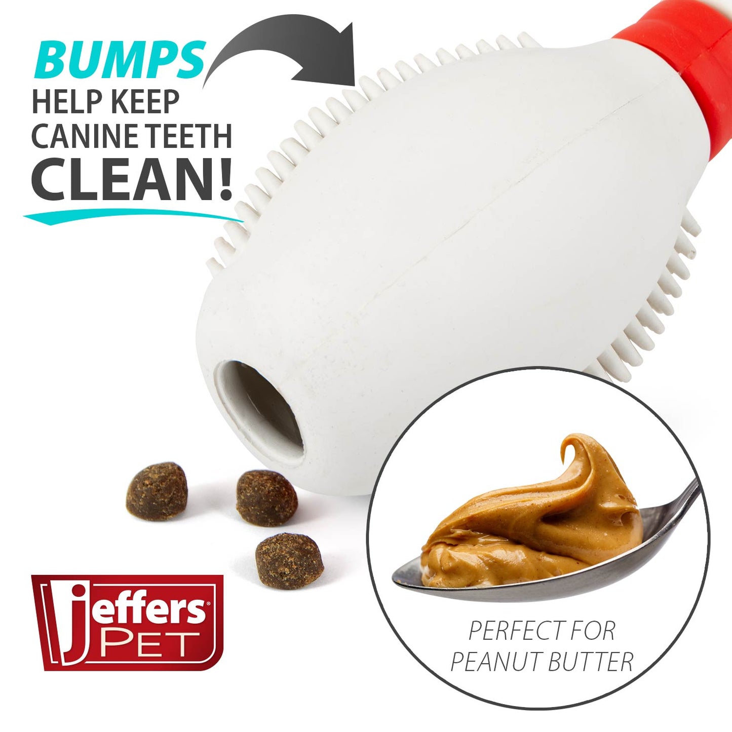 Jeffers Natural Rubber Bowling Pin Treat Dispensing Dental Toy for Dogs
