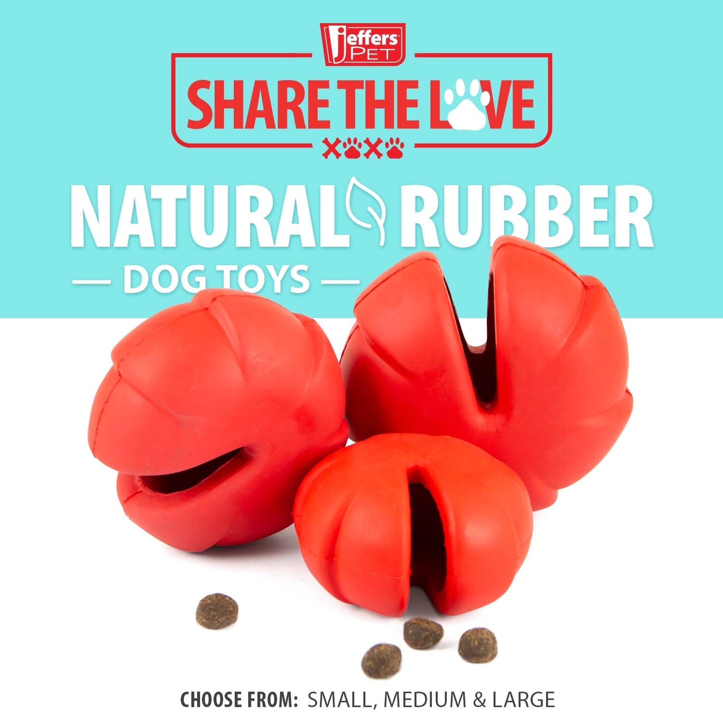 Jeffers Natural Rubber Red Millipede Treat Dispensing Dog Chew Toy