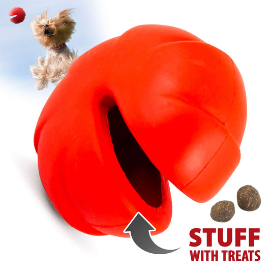 Jeffers Natural Rubber Red Millipede Treat Dispensing Dog Chew Toy