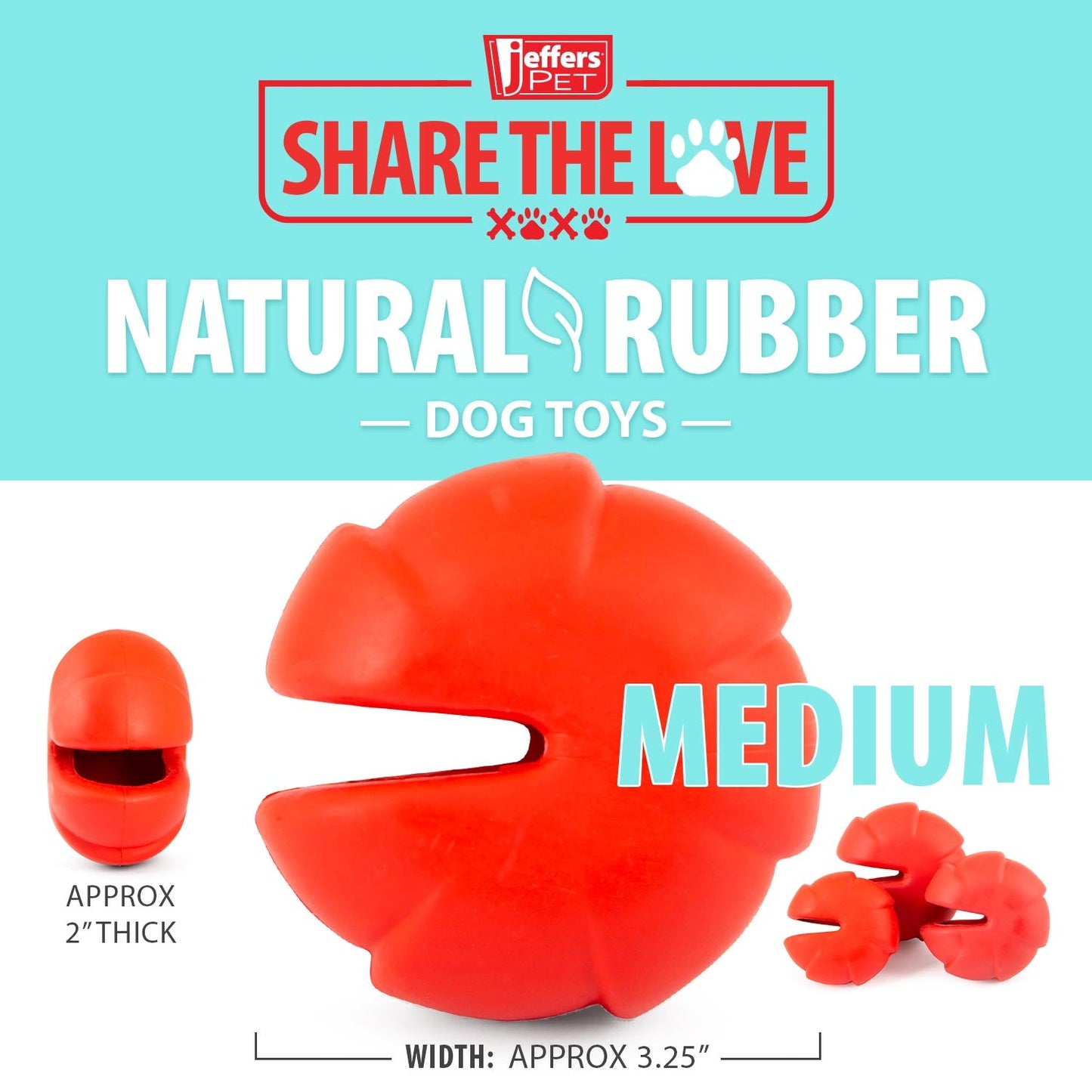 Jeffers Natural Rubber Red Millipede Treat Dispensing Dog Chew Toy