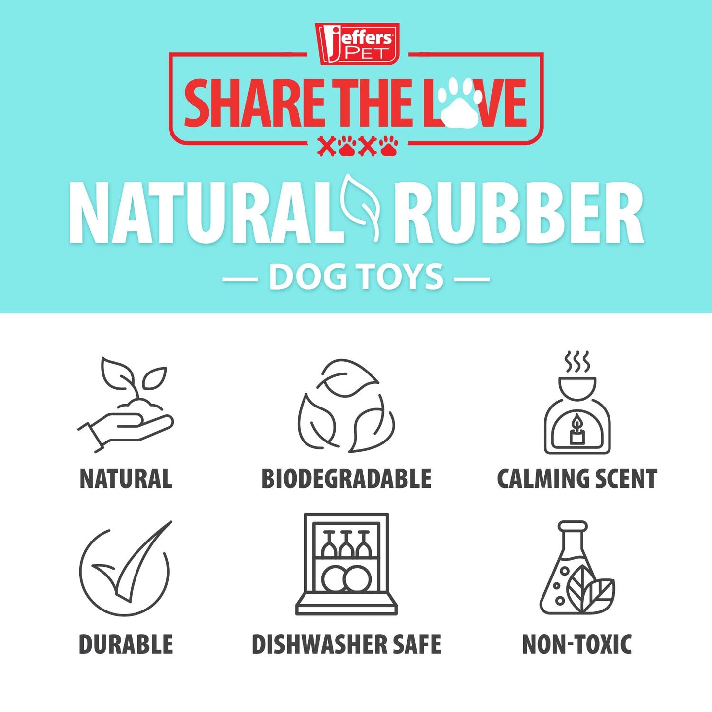 Jeffers Natural Rubber Ring Tugger Dog Toy for Healthy-Chewing Habits