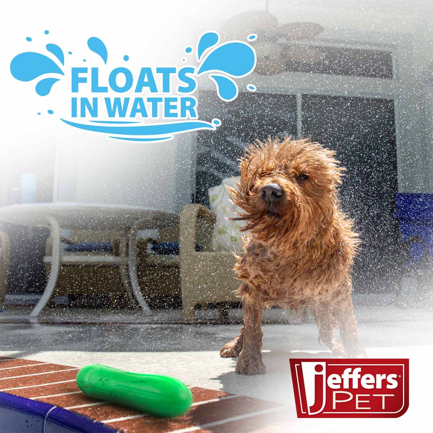 Jeffers Natural Rubber Floating Dog Toy for Medium-Chewers with Vanilla Scent