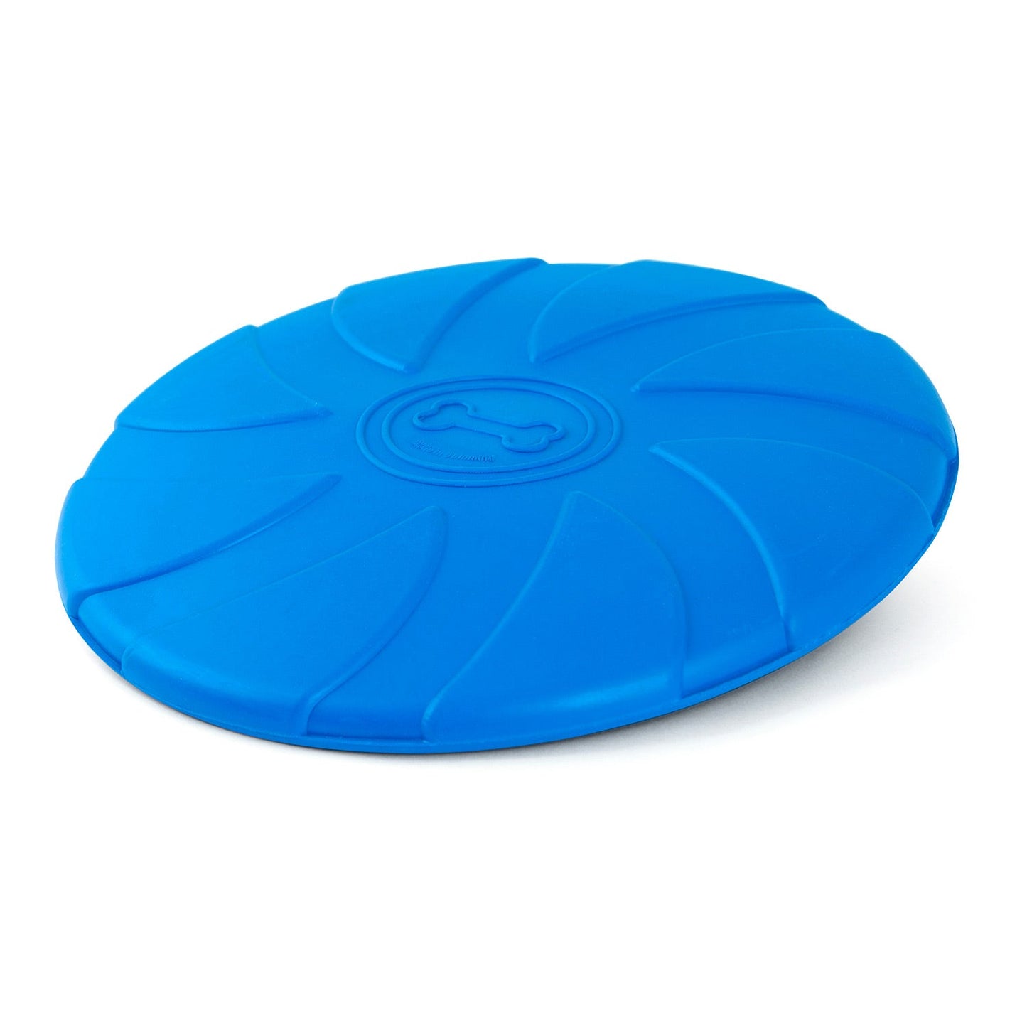 Jeffers Natural Rubber Blue Bone 8 Inch Frisbee Dog Toy for Fetching & Chewing