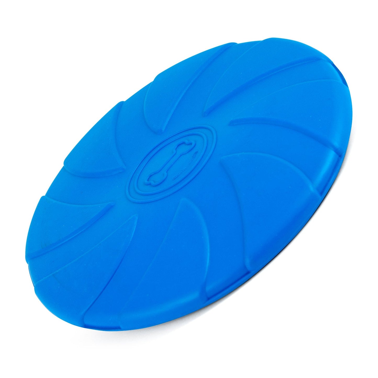 Jeffers Natural Rubber Blue Bone 8 Inch Frisbee Dog Toy for Fetching & Chewing
