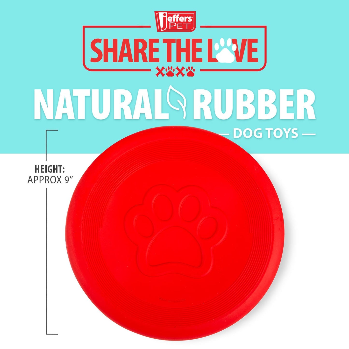 Jeffers Natural Rubber Frisbee Dog Toy for Fetching & Chewing