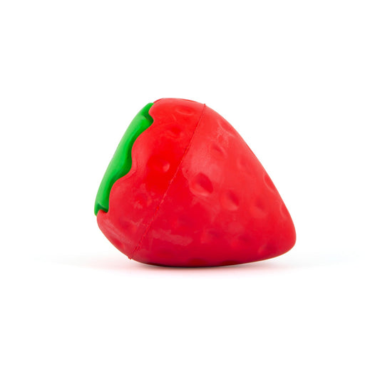 Jeffers Natural Rubber Squeaker Dog Toy Strawberry Shape for Medium-Chewers