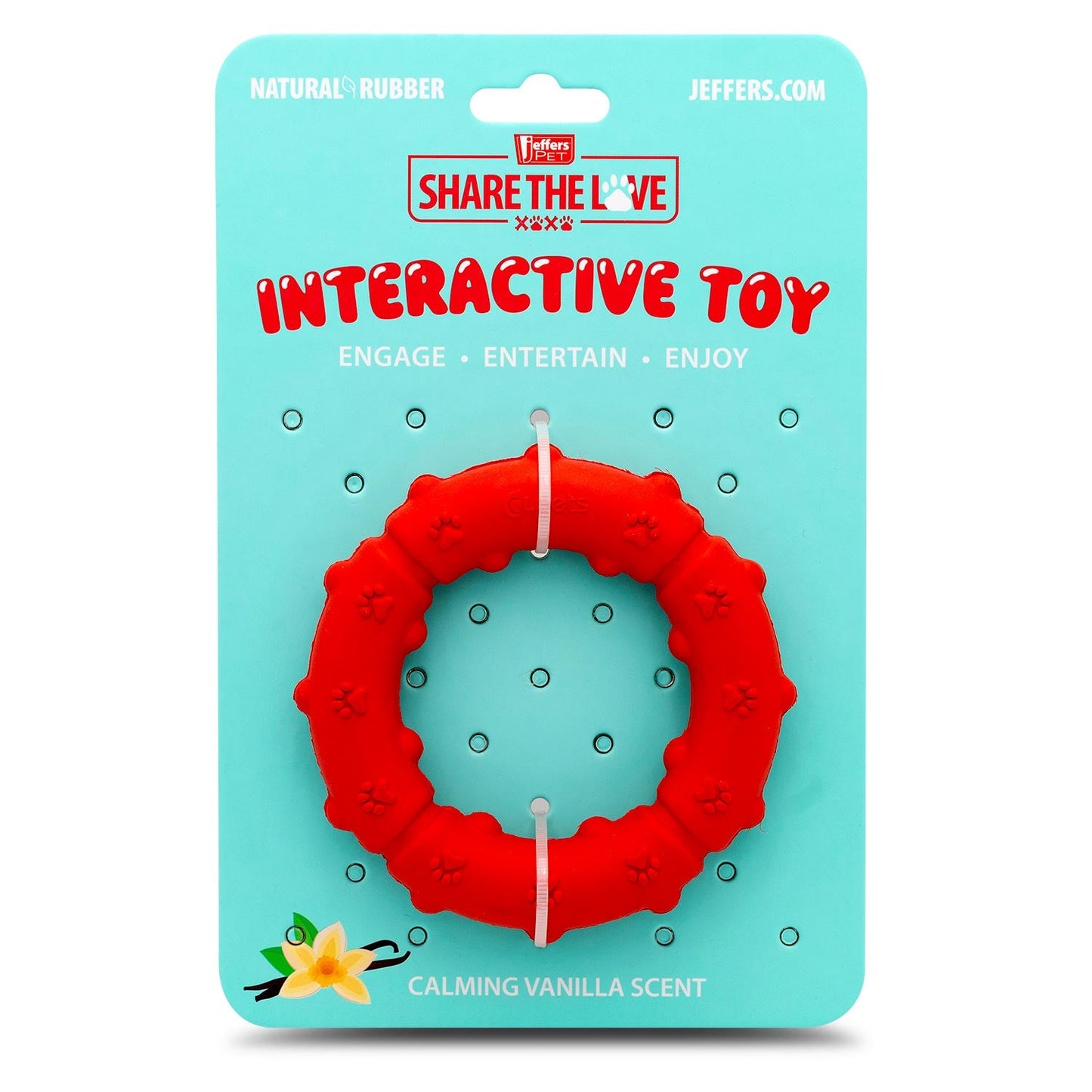 Jeffers Natural Rubber Ring Tugger Dog Toy for Healthy-Chewing Habits