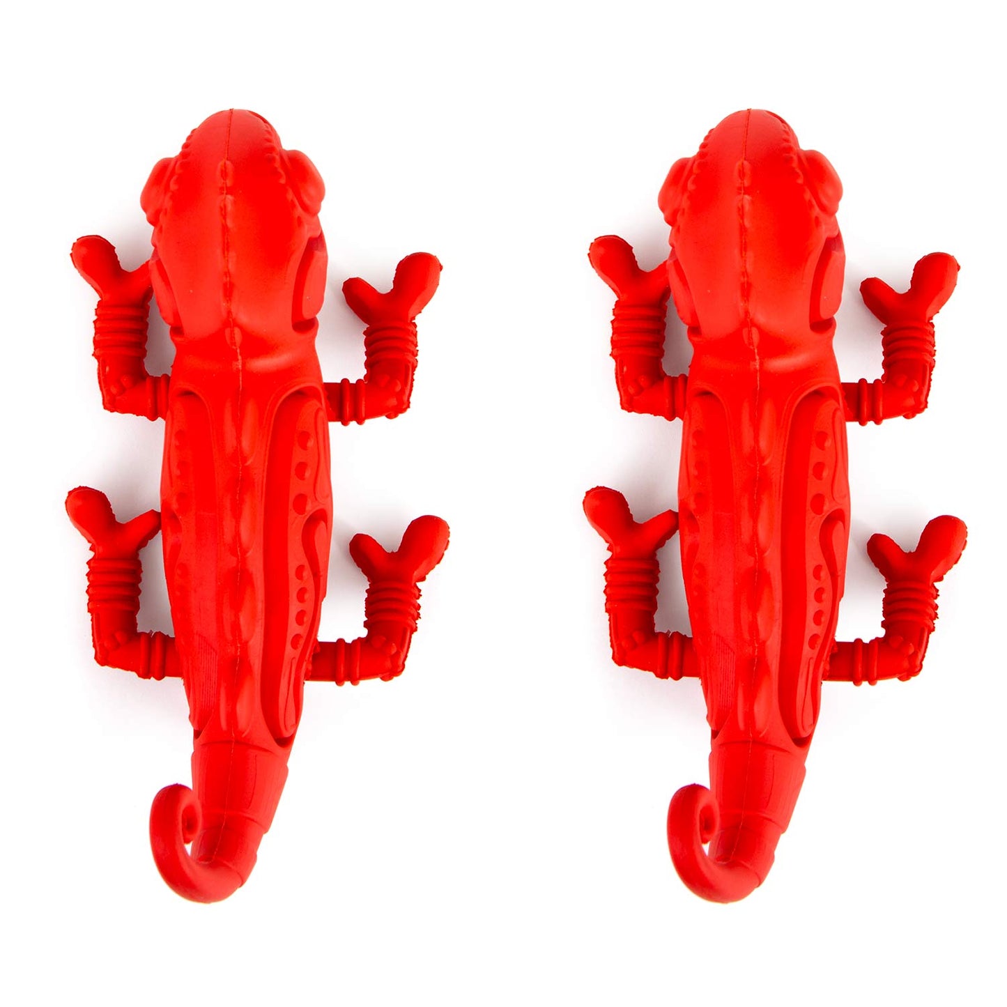 Jeffers Red Chameleon Natural Rubber Dog Chew Toy